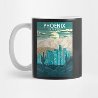 Phoenix Arizona United States Vintage Minimal Retro Travel Poster Mug